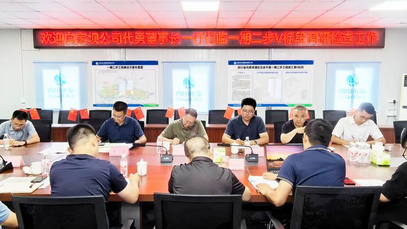 向家壩公司代勇董事長一行到向家壩灌區(qū)北總干渠一期二步工程第Ⅴ標段檢查指導工作